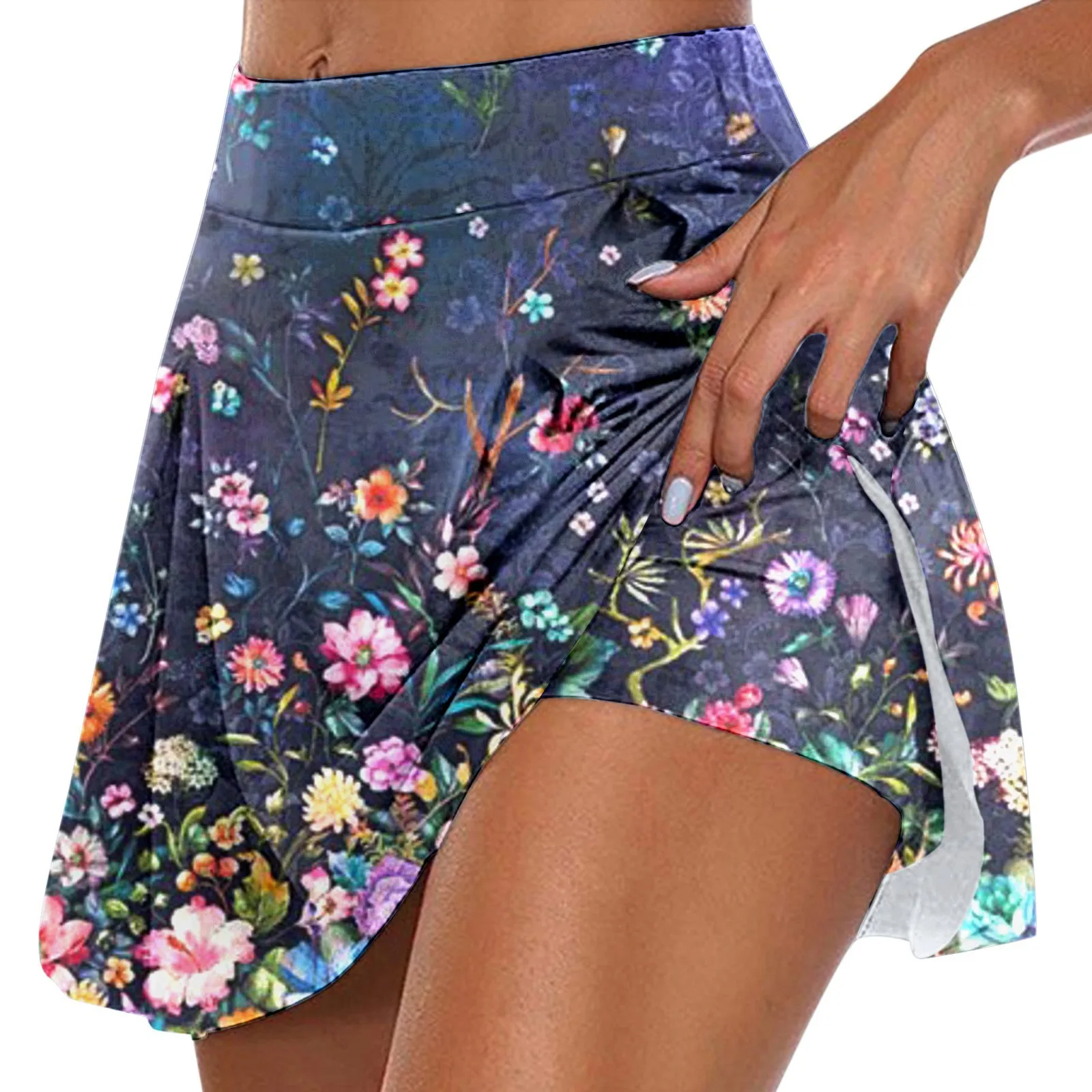 Womens Daily Casual Workout Printed Skirt Tennis Yoga Sport Active Skirt Shorts Skirt