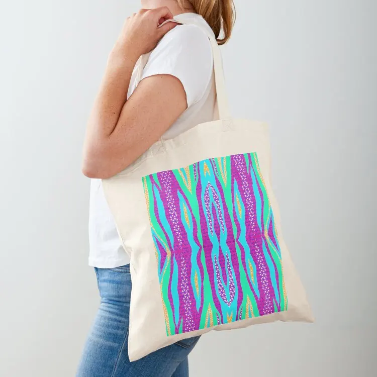 

GEOMETRIC ABSTRACT FLOWER OF LIFE ZEBRA PRINT Tote Bag tote bag men large tote bag Canvas for women large size bags