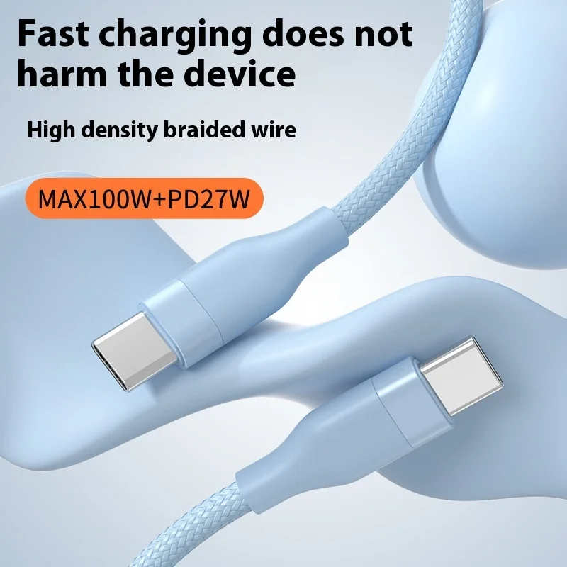 100W C to C Weave Fast-Charging Data Cables Data Cable Suitable for Apple 16 Double Type-C Charging Cable 100W