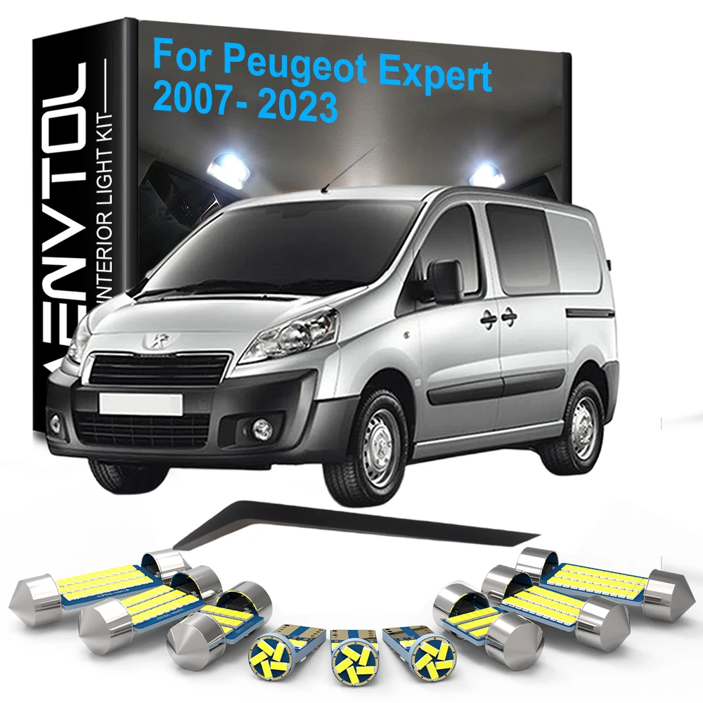 11-teiliges LED-Innenbeleuchtungsset Canbus für Peugeot Expert 2007-2023 LED-Glühbirnen für Innenraum, Karte und Kofferraum