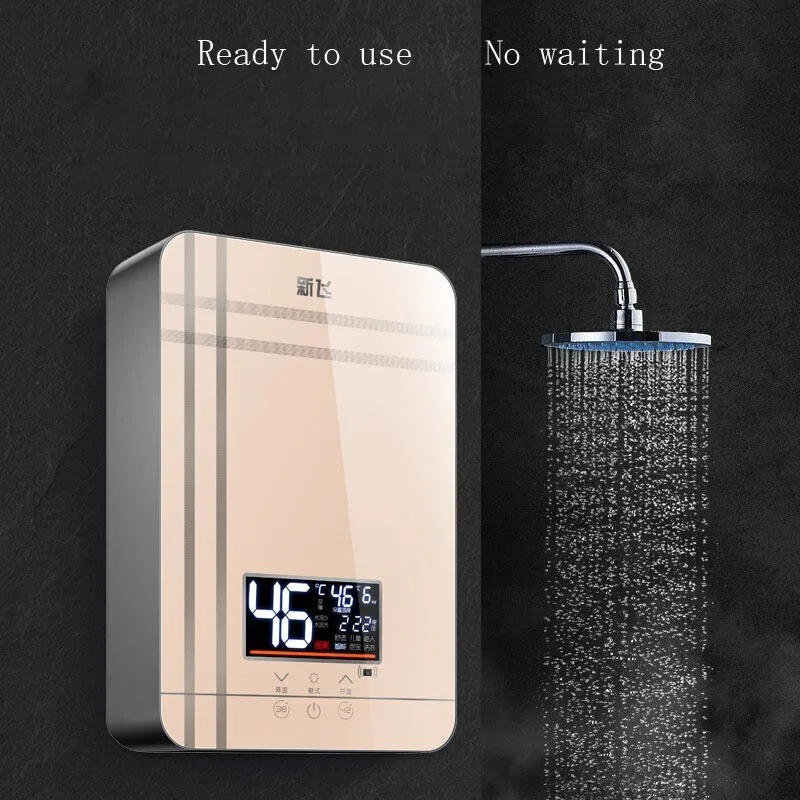 Scaldabagno elettrico istantaneo termostato doccia piccola macchina da bagno intelligente a riscaldamento rapido