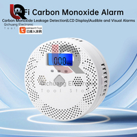 Tuya WiFi Smart Carbon Monoxide Detector Alarm 70dB Sound Warning LCD Digital Display Home Indoor CO Poisoning Siren