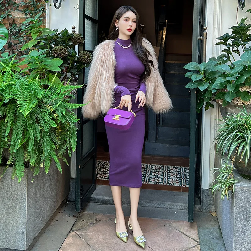 التخسيس Fce اصطف Thiened قاعدة مرنة طويلة الدكتور المرأة الدكتور 2025 جديد عبر الحدود Sle عالية الخصر ثوب قطني #3