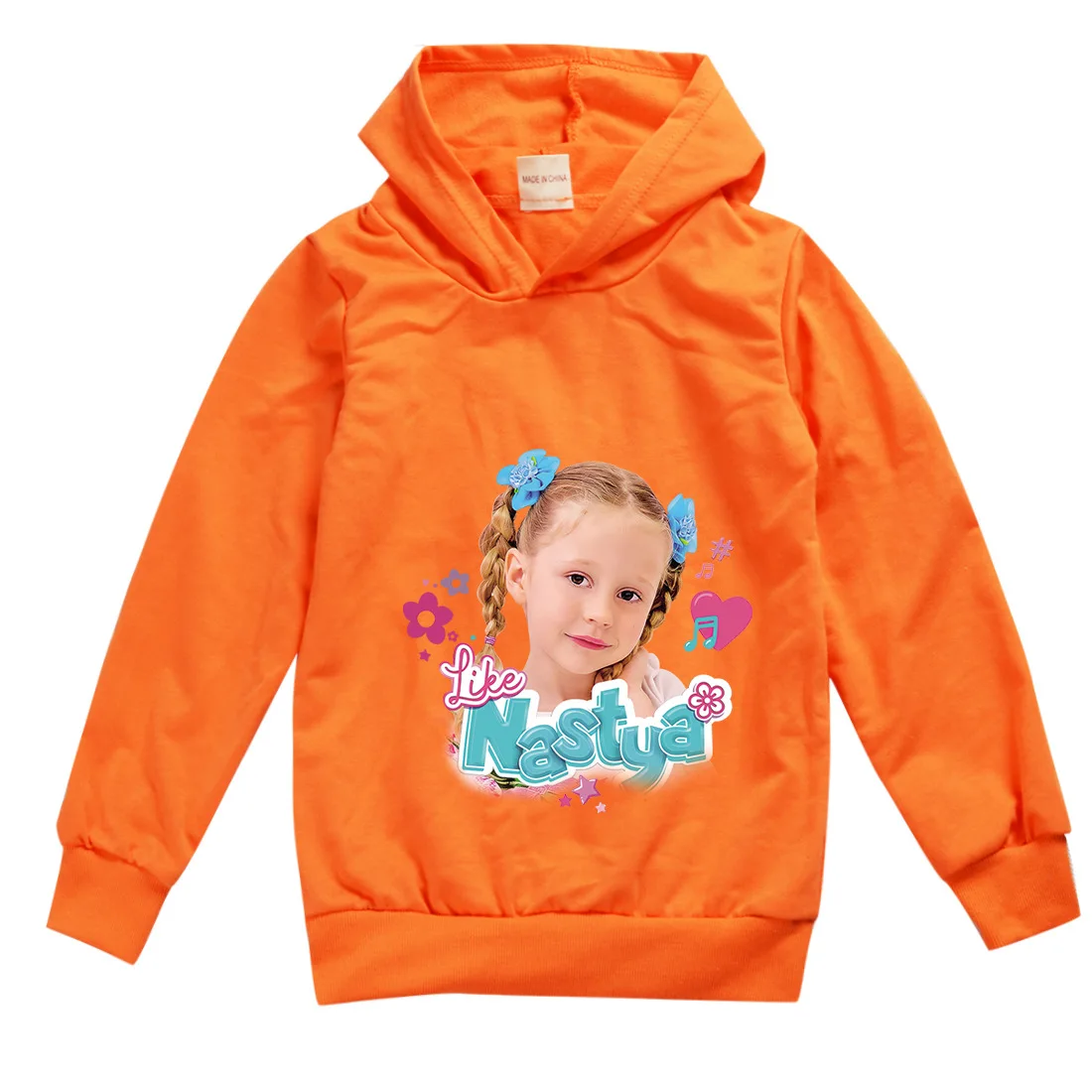 Like Nastya-Hoodie adorável infantil, casacos de manga comprida, roupas casuais das meninas do bebê, meninos adolescentes moletons com capuz, roupas infantis, outono