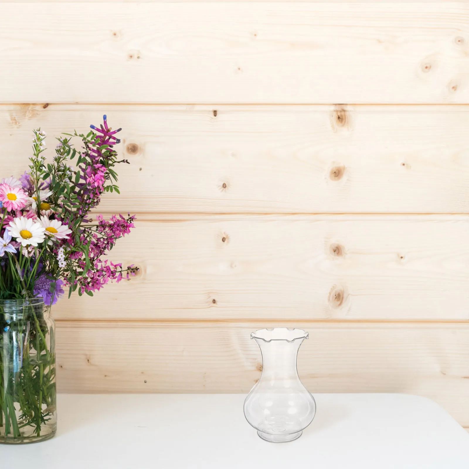 

6Pcs Transparent Flower Vase Clear Modern Design Lightweight Durable Easy Desk Dining Table Home Decor