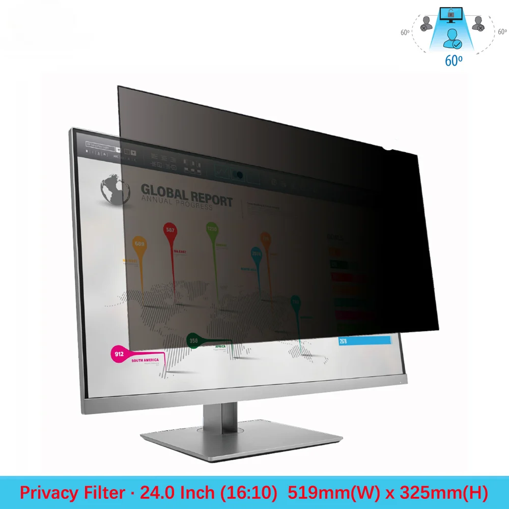 24 inch Privacy Filter Screen Protectors Filters for Widescreen Desktop Monitors 16:10 Ratio