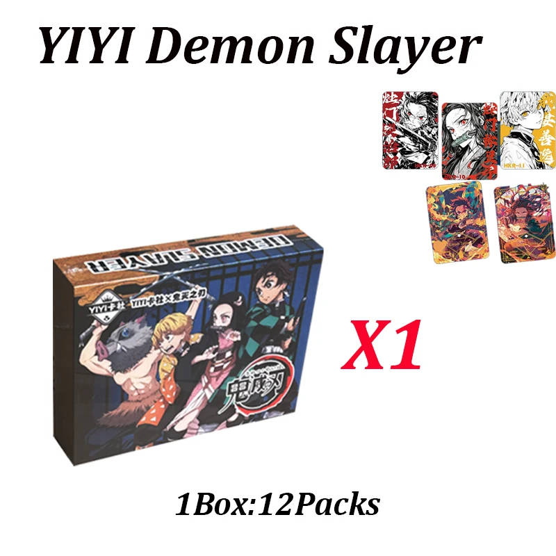 

2025 Newest Choice YIYI Demon Slayer Colored Paper Nezuko Tanjiron Doujin Collection Card Birthday Party Game Card Kids Gifts