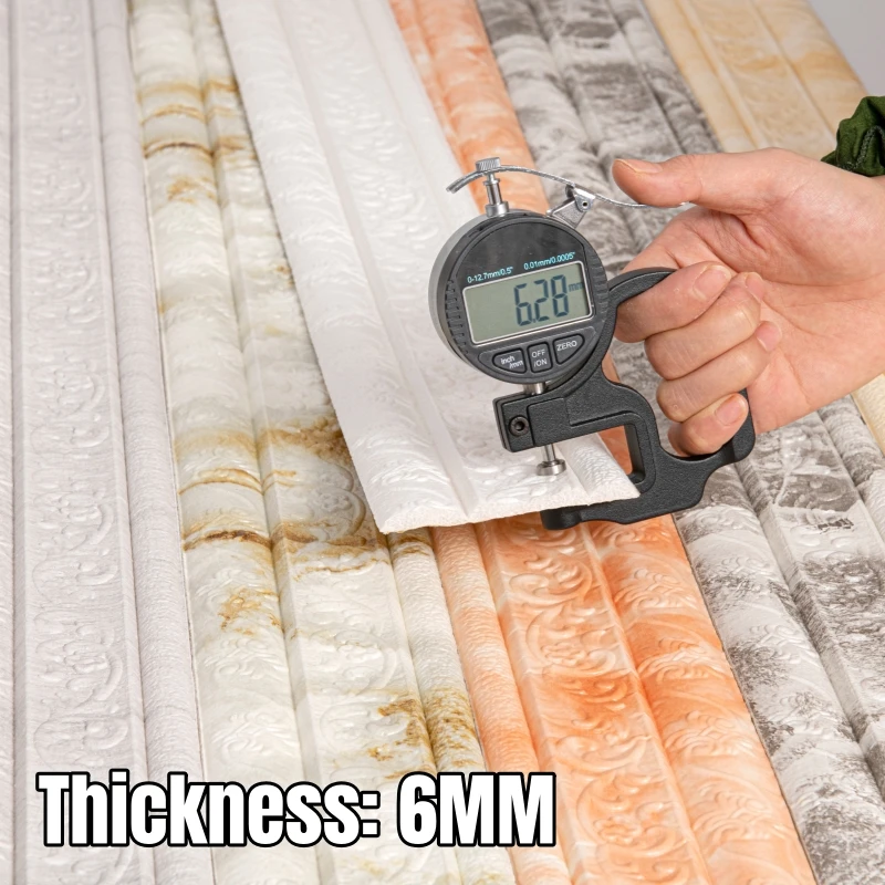 

3D Self Adhesive Wall Molding Trim Flexible XPE Foam Peel & Stick Skirting Line for Living Room Waistline Background Home Decor