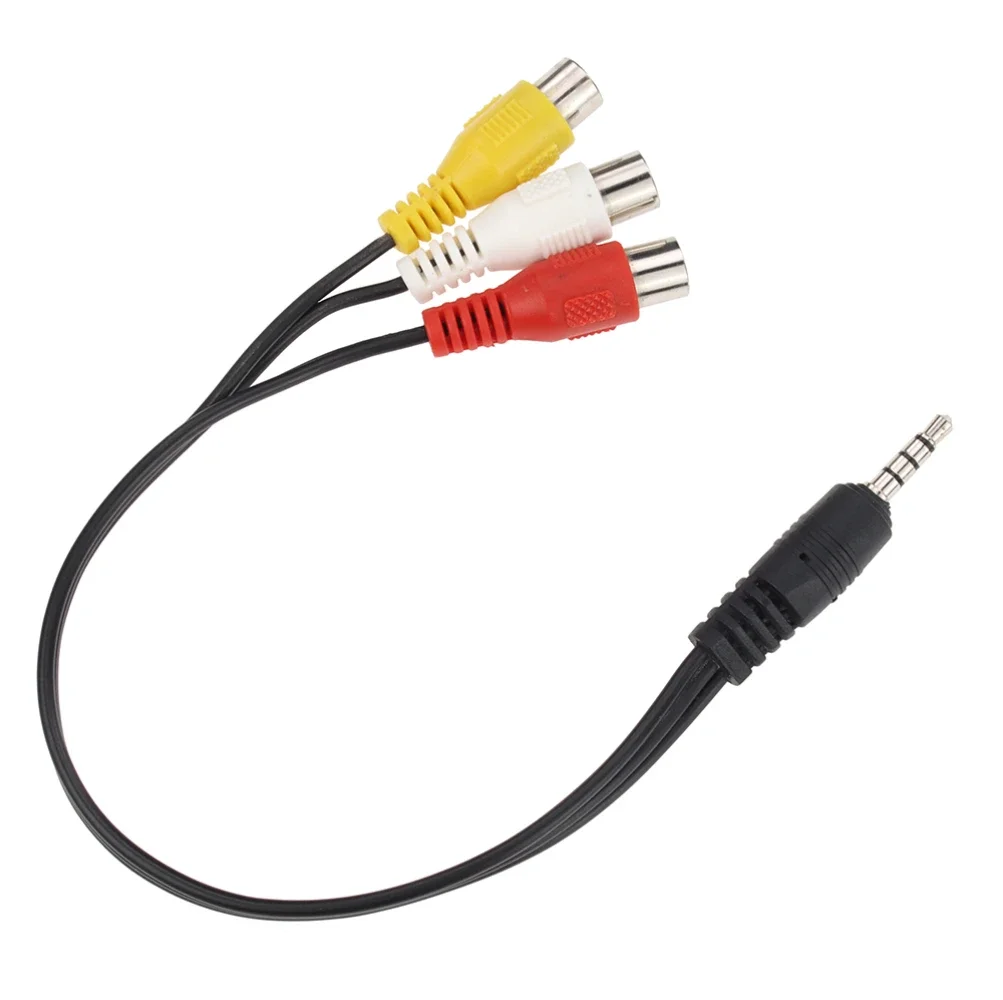 

100pcs/lot 3.5mm Jack Plug Male to 3 RCA Female AV Audio Video Cable Cord Stereo Adadpter Wire