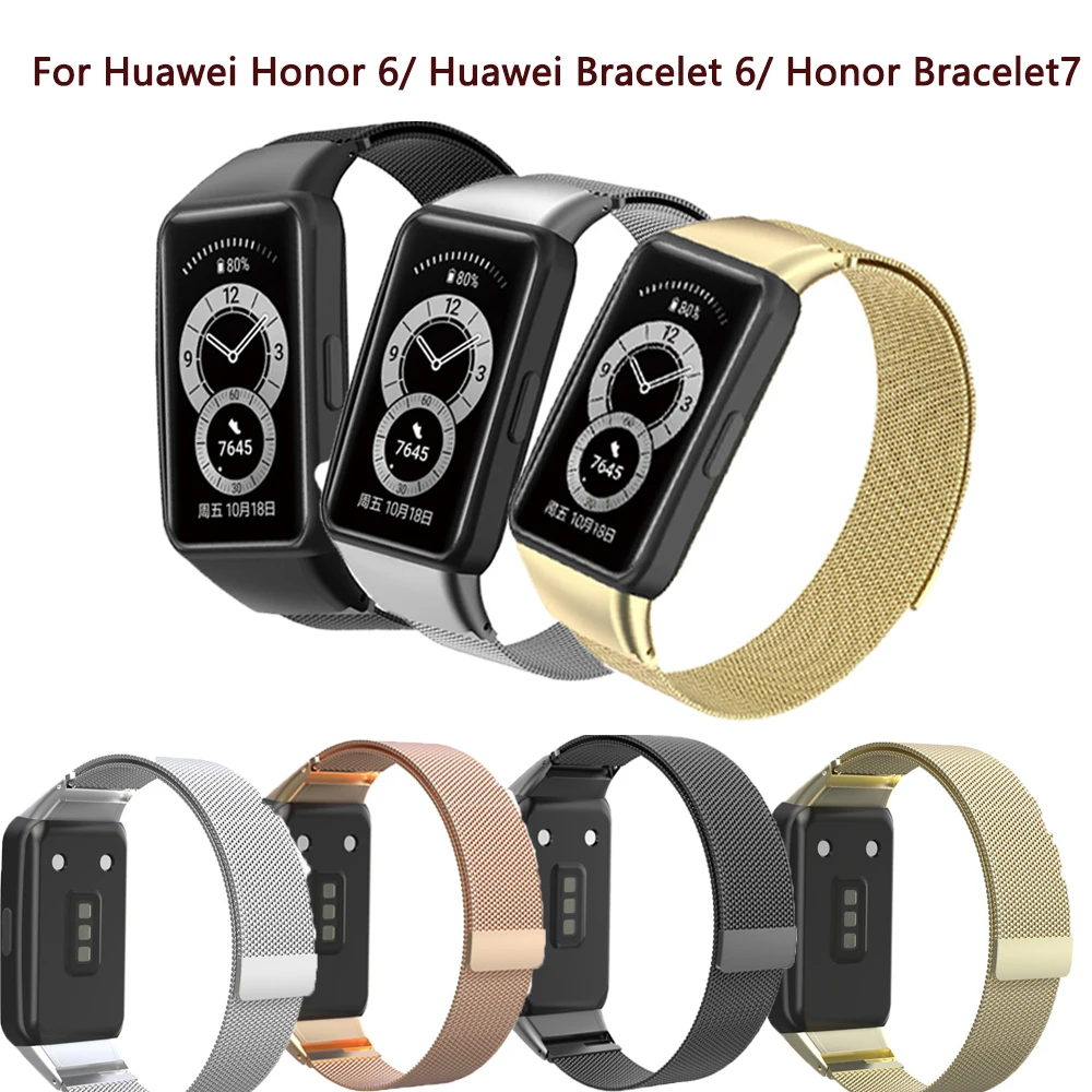 Smartwatch Milan pasek sportowy ze stali nierdzewnej dla Huawei Honor 6/7 Huawei Band 6 bransoletka zamienna opaska na nadgarstek Watchband