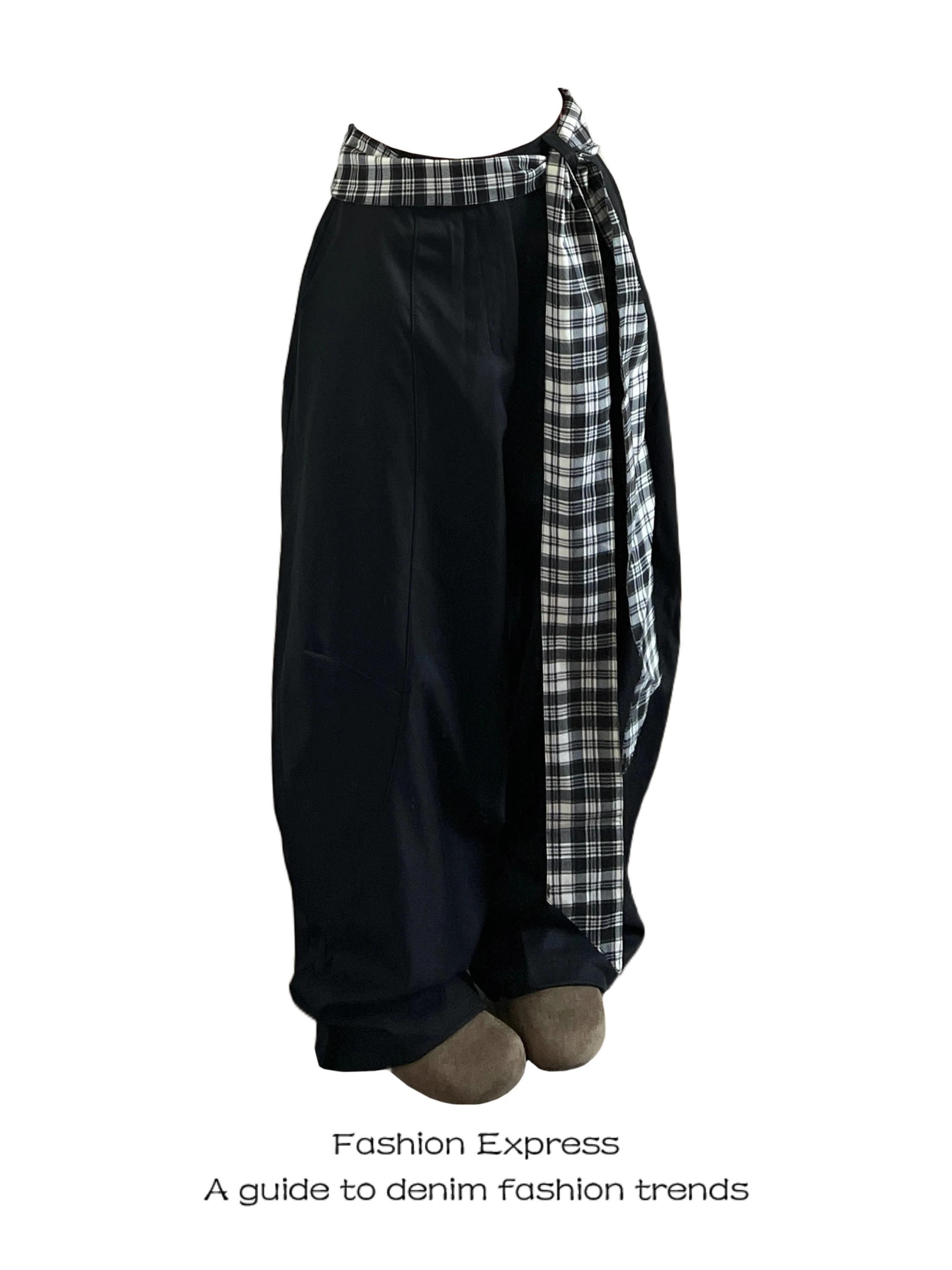 

Модные женские брюки с высокой талией и широкими штанинами, свободного кроя, черно-белые в клетку, с поясом, прямого кроя, длиной в пол, повседневные брюки