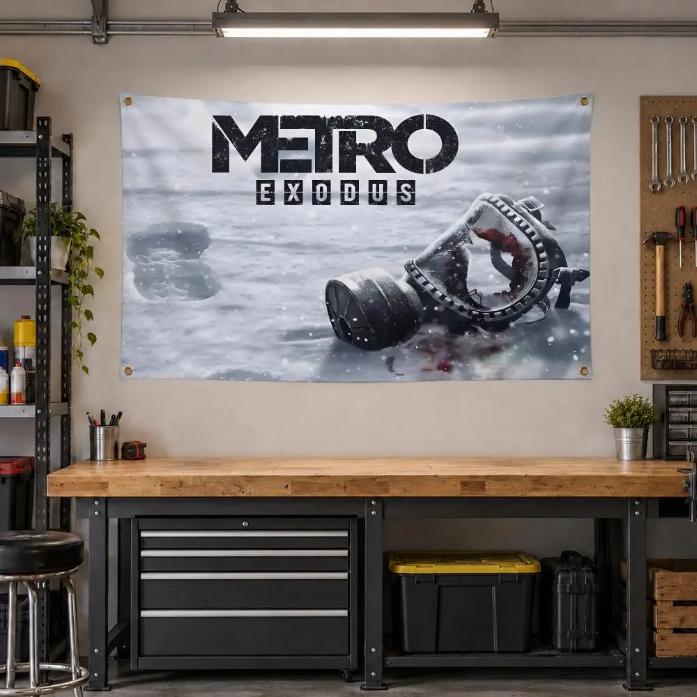 Game Metro Exodus Survival Flags Personalized Banner Flag Room Dorm Camping Picnic Garage Bar Outdoor Wall Decor