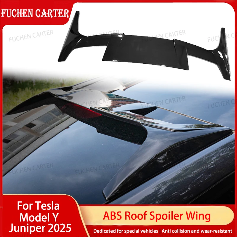 For Tesla ModelY Juniper2025 Spoiler ABS Carbon Fiber Top wing Rear Spoiler High Performance Roof Wing Auto Modified Accessories