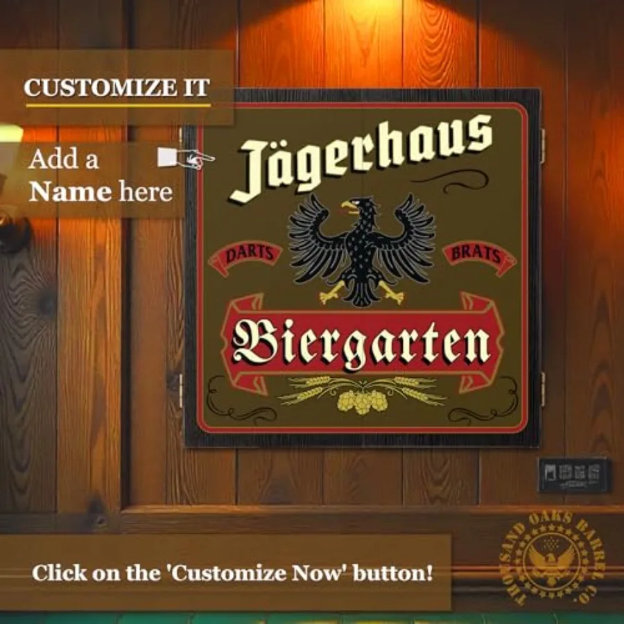 مجموعة لوح رمي السهام وخزانة مخصصة مع 6 سهام ذات أطراف فولاذية للترفيه المنزلي، تصميم قابل للتخصيص لعشاق الرياضة