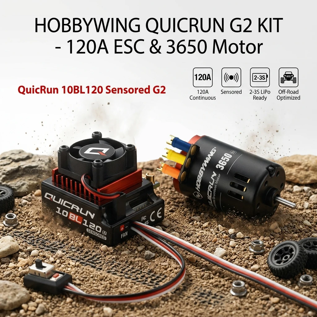 Hobbywing Quicrun-10Bl-120-G2 120A Esc Sin Escobillas Con Sensor Y Motor 3650 (No Incluye Sets) Para Accesorios De Mejora De Coches De Carreras Rc — -36%, 28.12€ Coupon, from 49.99€ – 36% descuento – €49.99