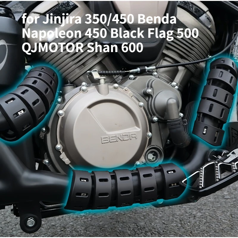 Fit for Chinchilla 350/450 Benda Napoleon 450 Black Flag 500 QJMOTOR Shan 600 Exhaust Pipe Heat Shield
