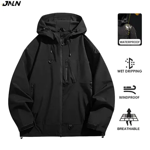 JNLN unisexe imperméable coupe-vent Sport de plein air coupe-vent monocouche veste hommes femmes randonnée escalade Trekking manteau de pluie