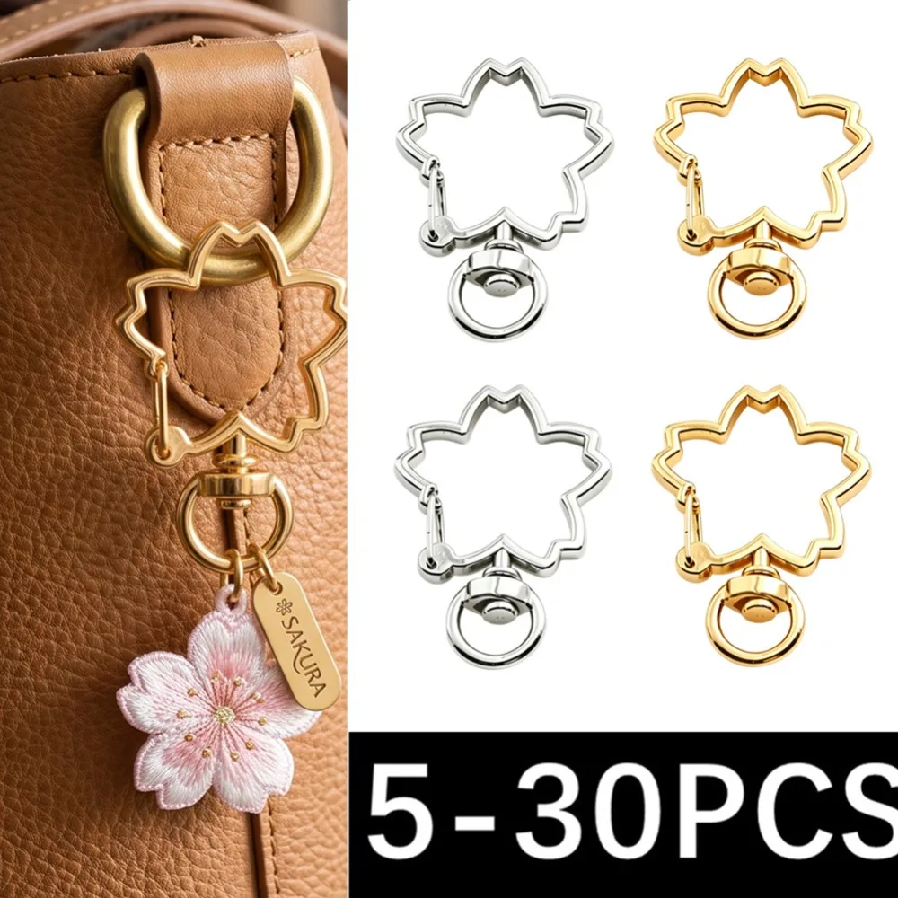 5-30Pcs Flower Snap Hook Keychain Trigger Clips Buckles Alloy Lobster Clasp Hooks For Jewelry Making Key Chains Ring Supplies