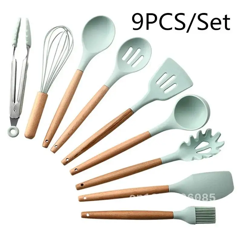 

Kitchen Silicone Cooking Utensils, Non-Stick, Heat Resistant, Kitchenware, Baking Tools with Storage Box