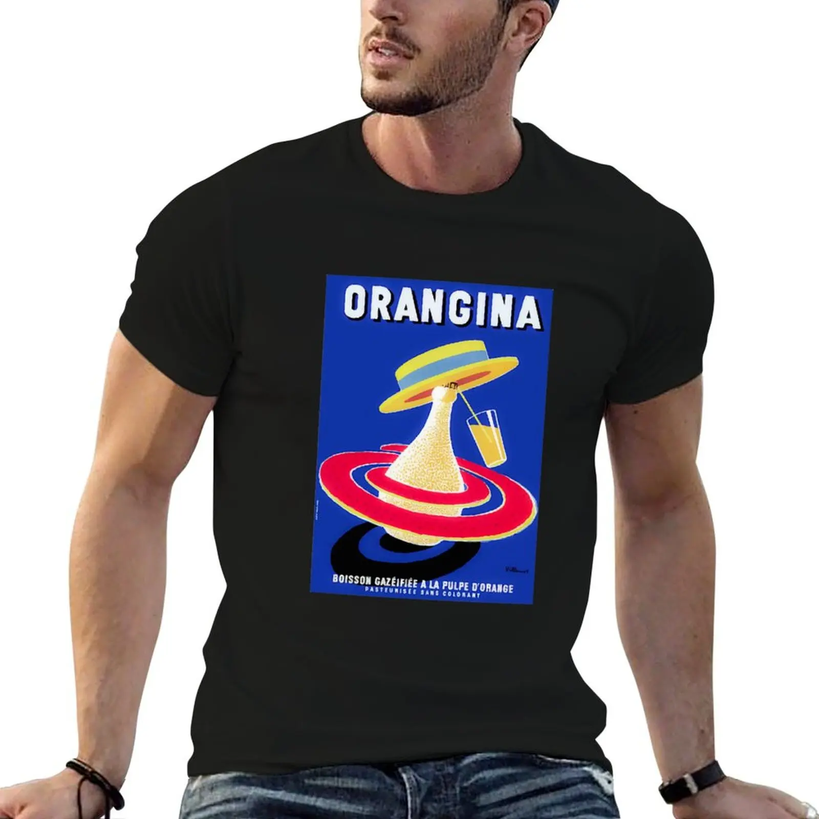 

shirts t Vintage anime Orangina shirt T-Shirt French t Advert man cotton oversize