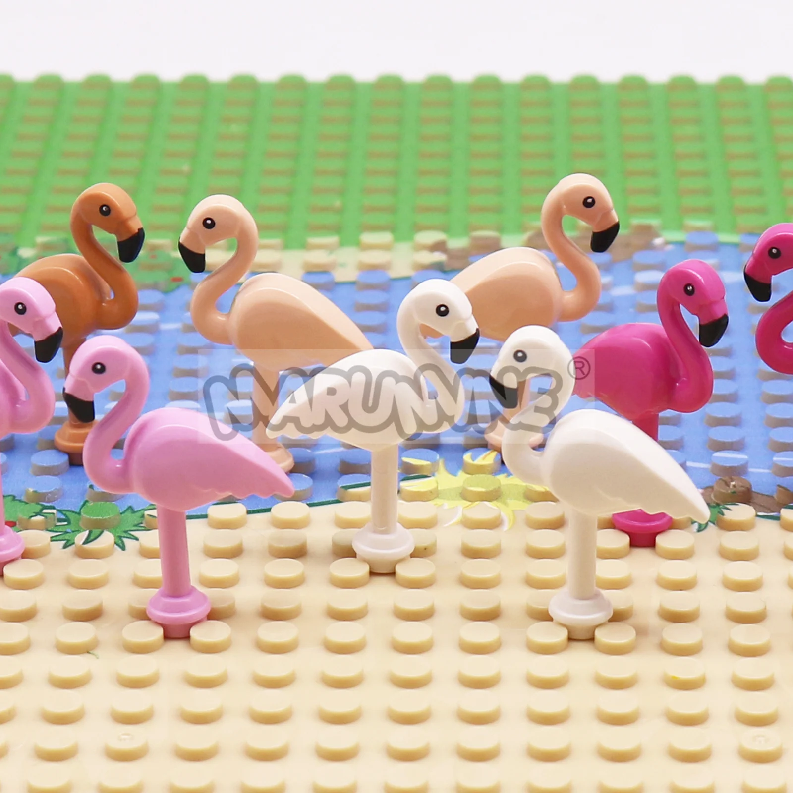 Marumine blocs de construction animaux flamant Compatible avec 67388 MOC Jungle forêt Zoo briques à monter soi-même modèle pièces accessoires