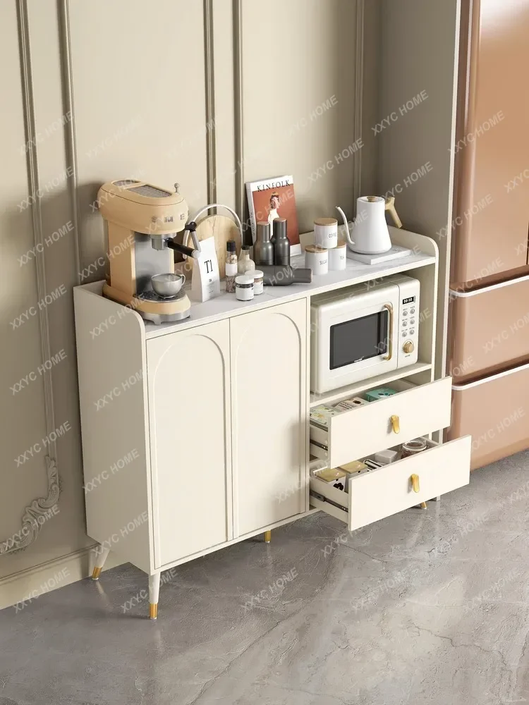 

*Cream wind rock slab dining side cabinet Small apartment kitchen Large capacity storage Simple multi-functional cupboard