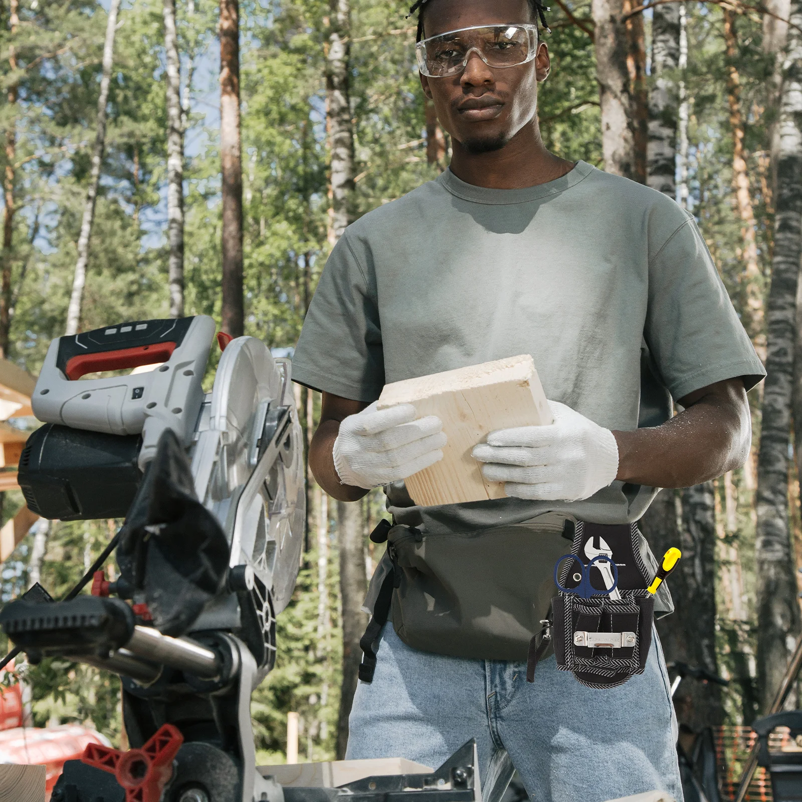 حقيبة خصر صغيرة محمولة متعددة الوظائف، منظم أدوات خفيف الوزن ومتين للرجال والنساء، حقيبة إصلاح كهربائي #3