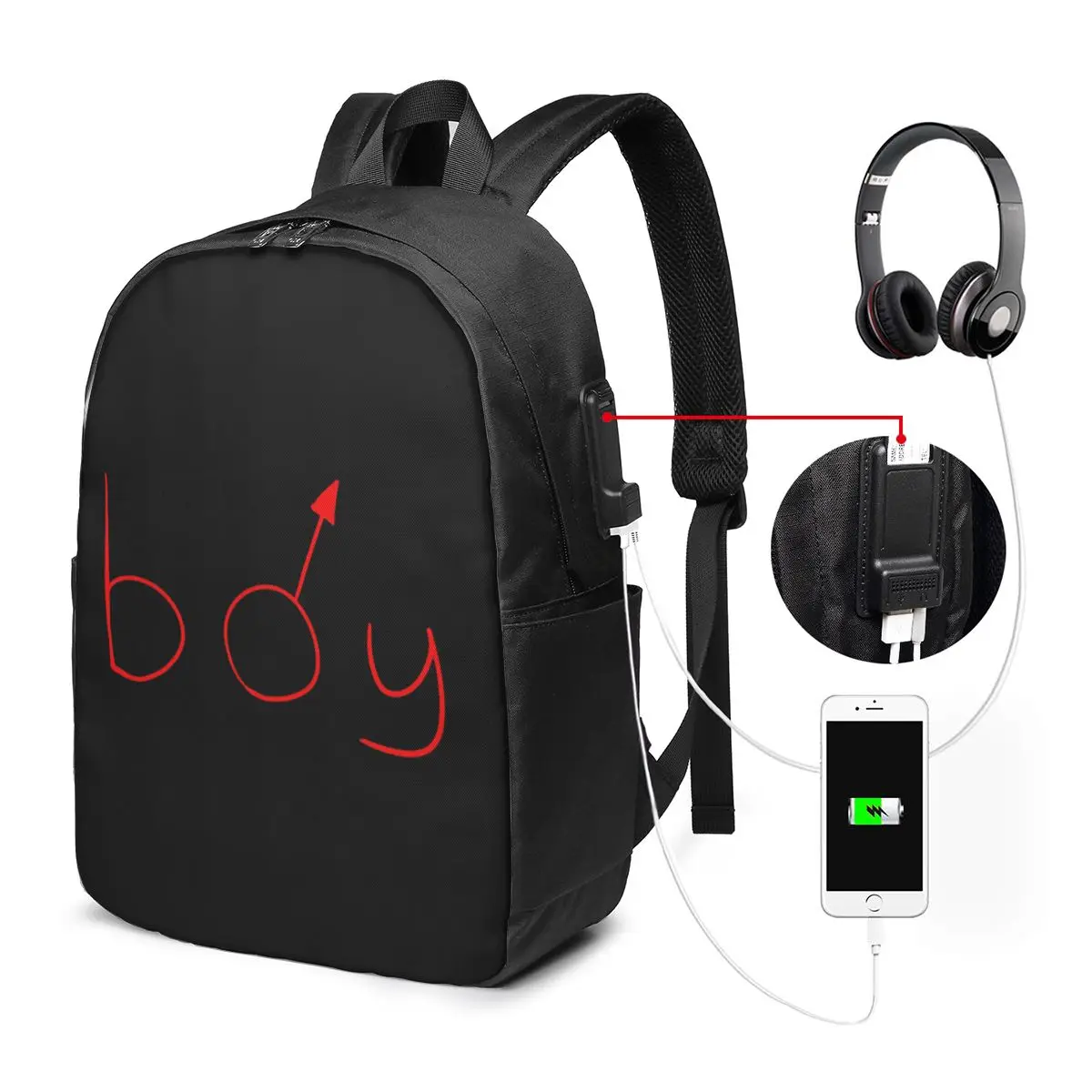 Boymoder Hat And Shirt Backpack Travel Notebook Bag Computer College Student School Bag Laptop Shoulder Bags for Men Women