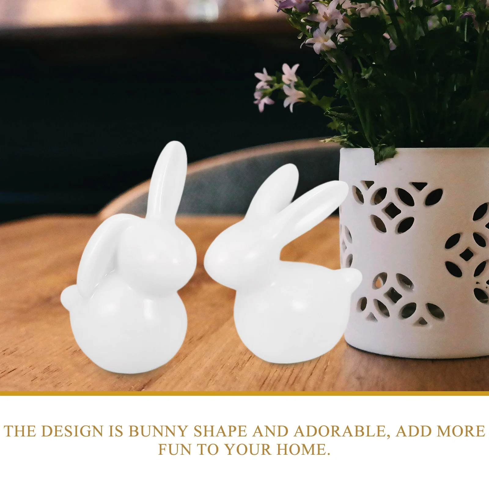 

5Pcs White Ceramic Bunny Figurines Rabbit Crafts Decorative Desktop Home Office Art White Rabbit Decors
