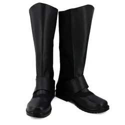 Bat Men Cosplay Boots Shoes Superhero Costume Accessories Fantasia Disguise for Men Black Leather Shoes Halloween Custom Made
