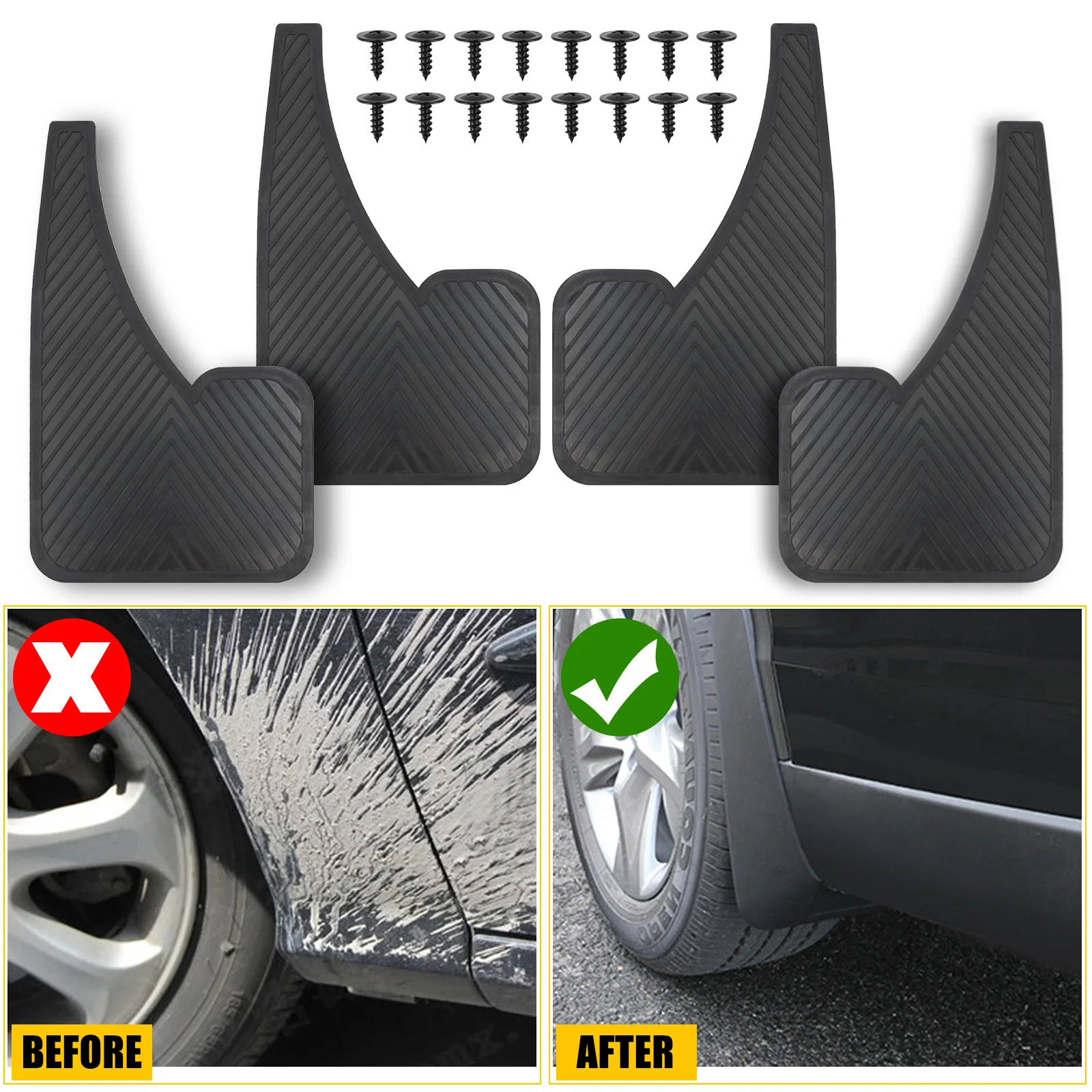 Rubber Car Mud Flaps Front Rear Fender Mudflaps For VW Transporter T4 T5 T6 Multivan Caravelle Motorhome Camper Mudguards