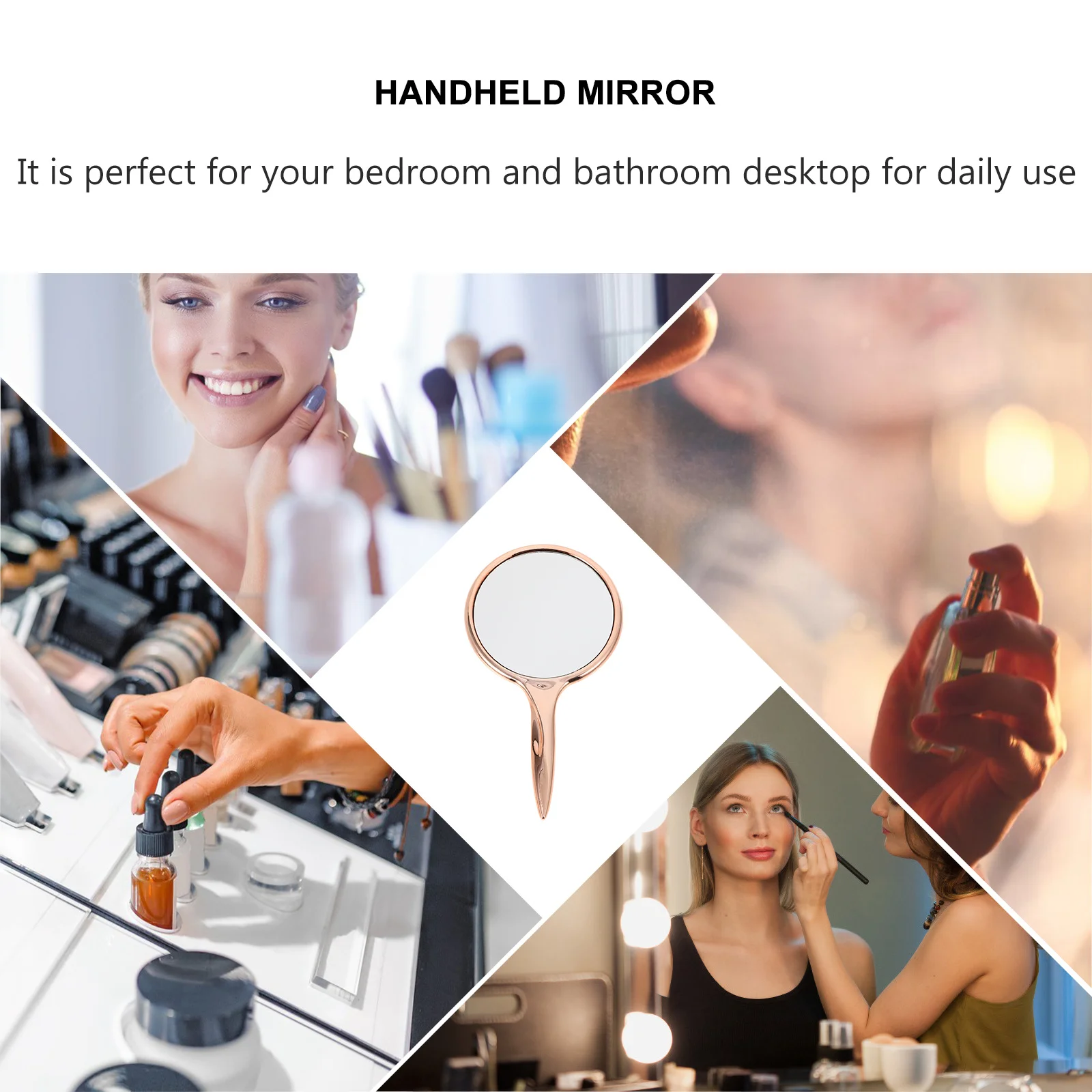 세련된 휴대용 메이크업 거울 여성을위한 휴대용 거울 여행 컴팩트 뷰티 화장대 레트로 디자인 메이크업 액세서리