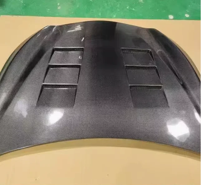 GTS Style Q50 Real Carbon Fiber Honeycomb Engine Cover Vented Hood Parts Clips for Infiniti Q50 Spec-S 2014-2018 2020 Models