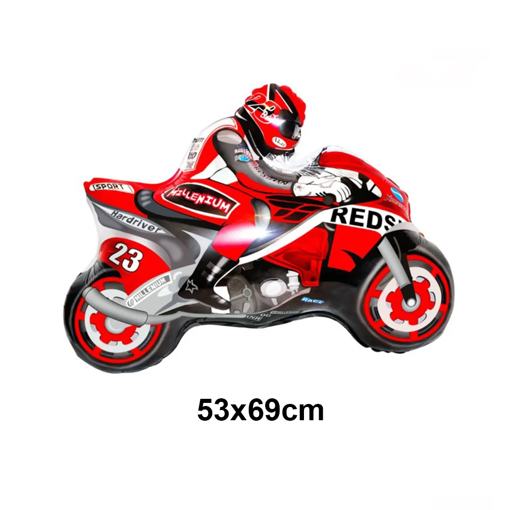 Dirt Bike Party Decoration Red Motorcycle Balloon Black White Checkered Racing Flag Number Ballon Boy Racing Car Party Supplies