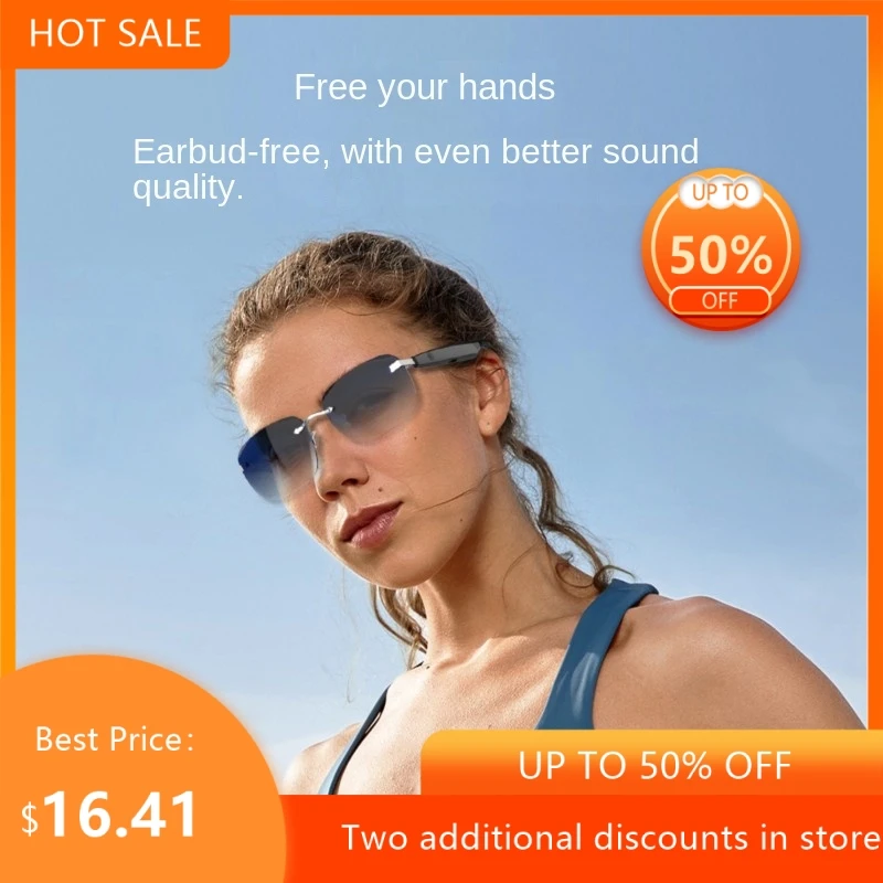 

Умные очки Echowear: Новинка 2026 года, модные, с черными технологиями, беспроводными наушниками, безрамочные, Bluetooth-гарнитура, хит продаж