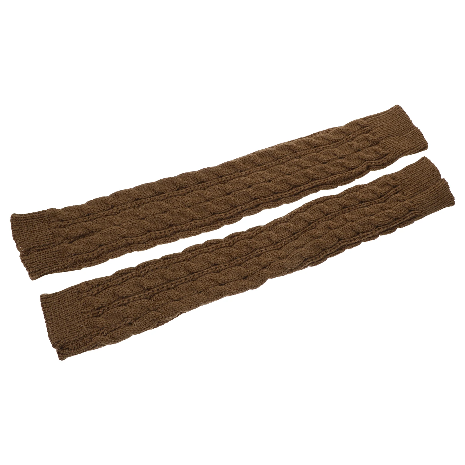 

Warm Arm Sleeves Long Knitted Covers Outdoor Fingerless Khaki Women Winter Practical Durability Gloves