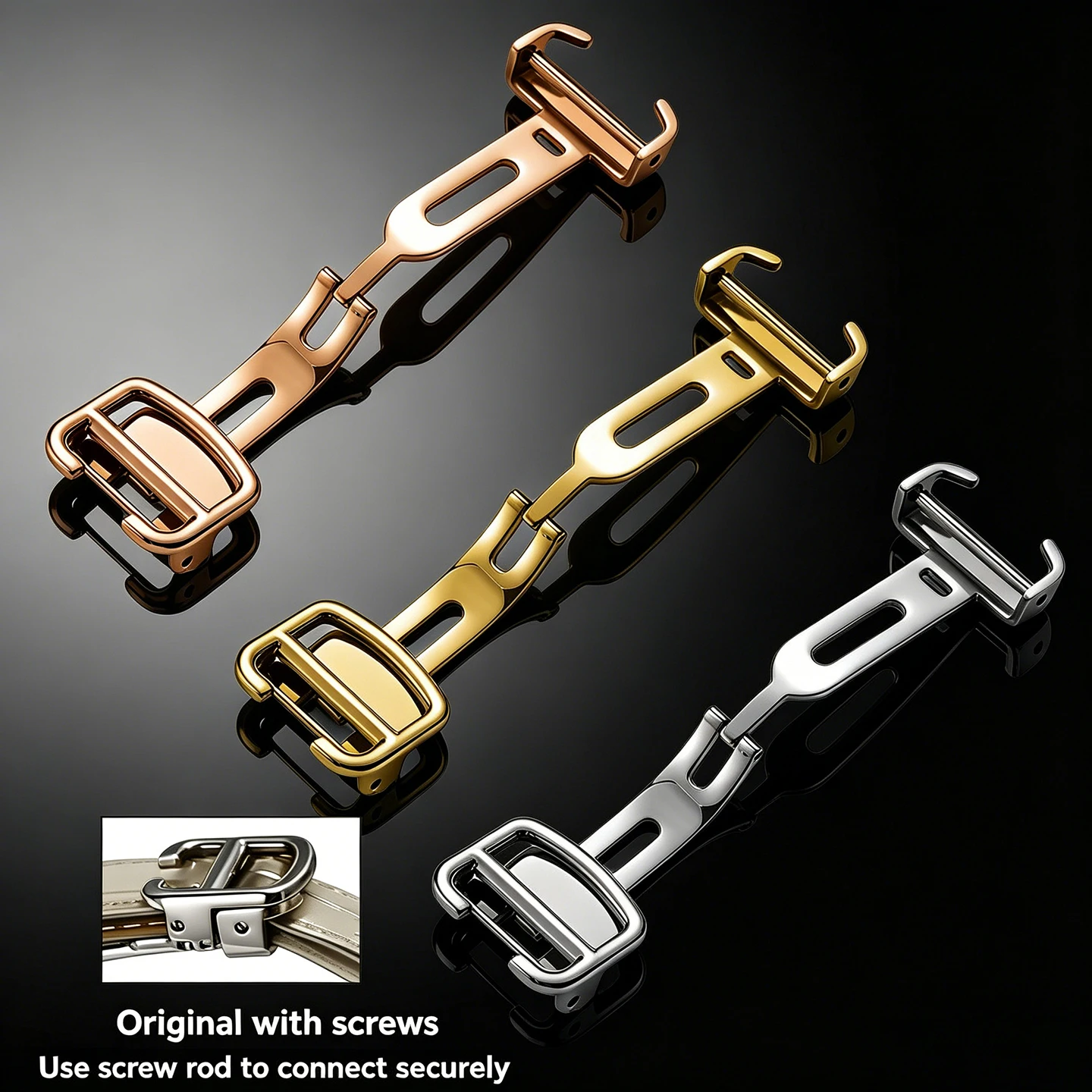 19mm 20mm New Style Textured Fluororubber Watch Strap Quick Release Steel-metal interface For Cartier Roadster Band customized