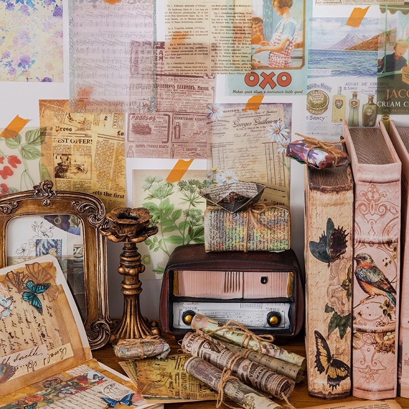 15 Sheets/Pack Memory Moment Series Scrapbook Paper, Vintage Artistic DIY Decorative Paper for Journal Collage