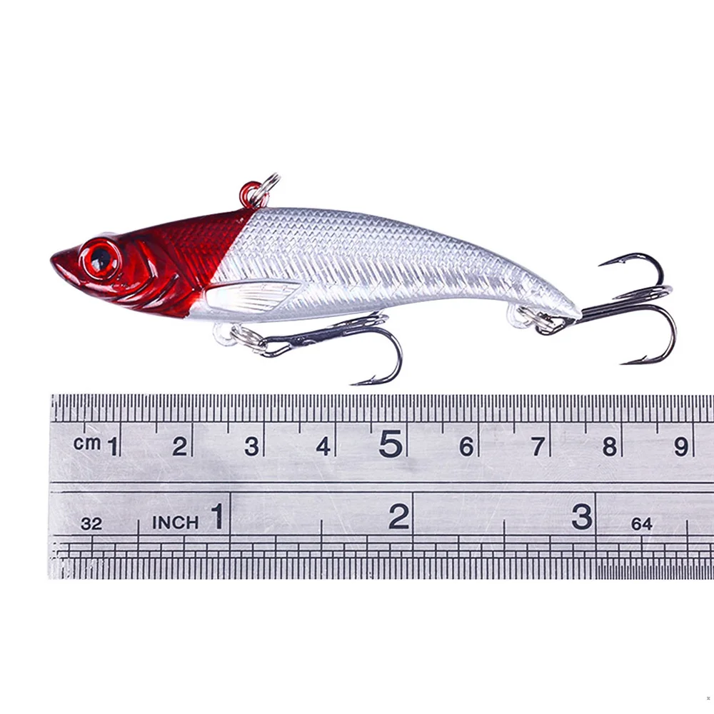 1 Buah Umpan Pancing Tenggelam 7.5Cm 12.8G Umpan VIB Keras Buatan Kait Treble Peche Bass Pike Trolling Umpan Pancing Es Musim Dingin