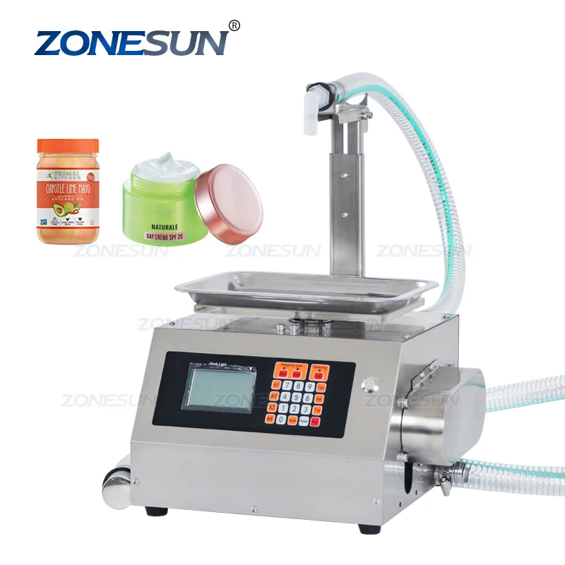 ZONESUN ZS-GPGT1W Semi Automatic Gear Pump Can Hand Sanitizer Honey Cooking Oil Small Bottle Paste Weighing Filling Machine