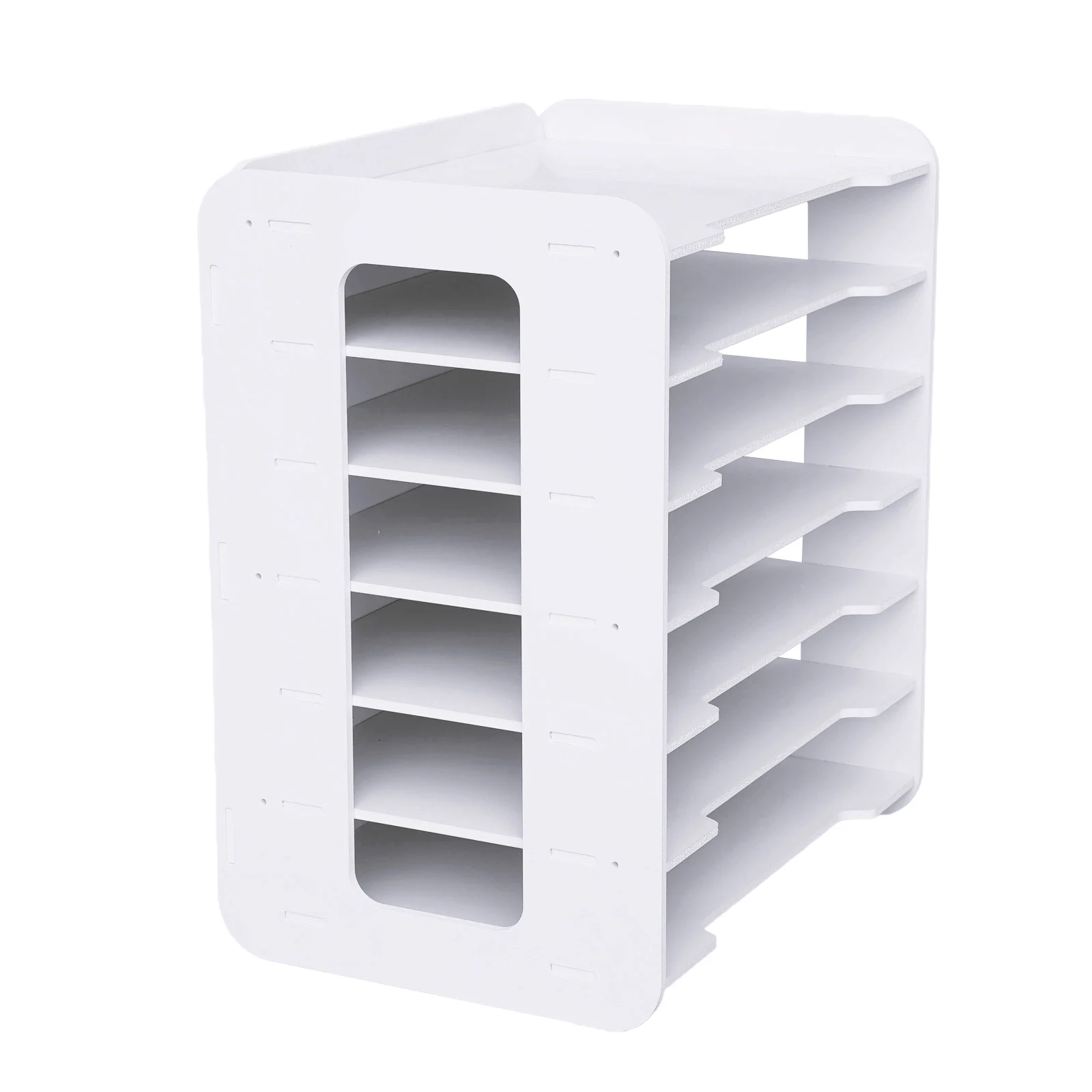 File Organizer for Desk 7 Tier Literature Organize Rack PVC Horizontal Paper Sorter File Holder for Homes Offices Hospitals