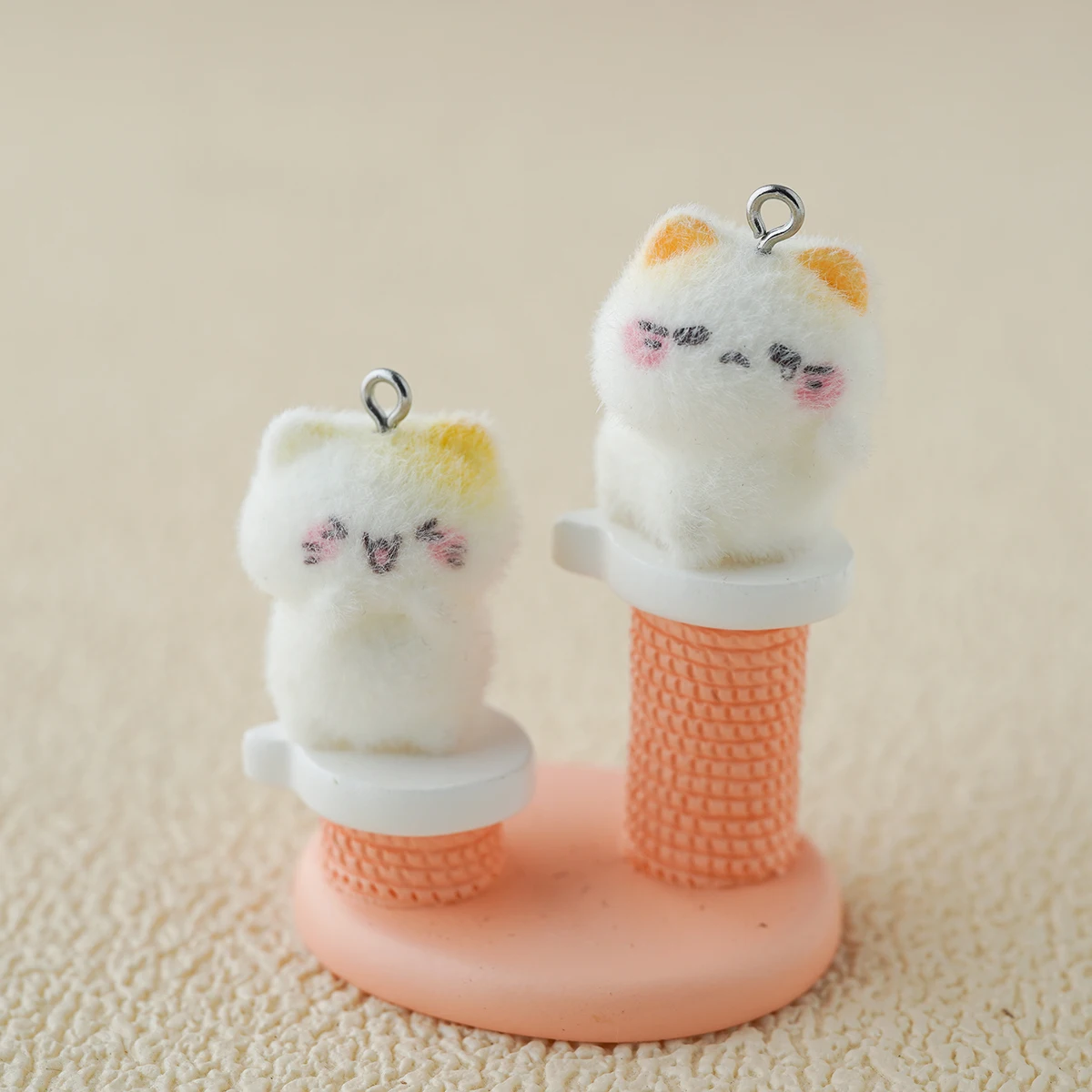 

20 шт., плюшевая кукла, подвески в виде котенка, милый 3D мультяшный кулон в виде кота из смолы для DIY, ювелирная сумка, брелок для изготовления аксессуаров, оптовая продажа