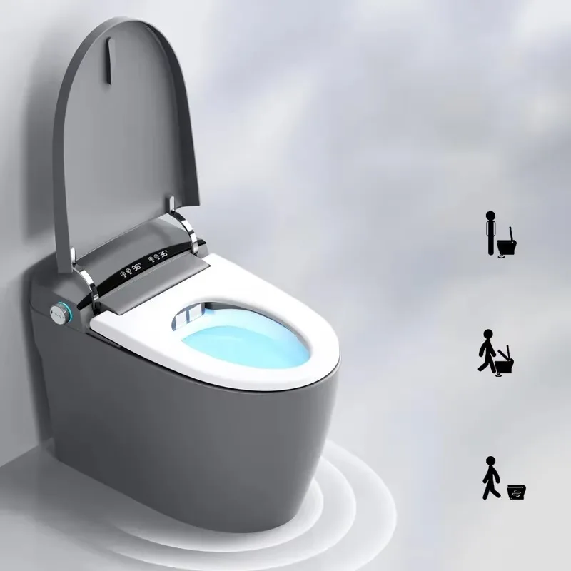 الأدوات الصحية مرحاض بيديت ذكي لخزان المياه الذكي رف أرضي مرحاض ذكي رمادي