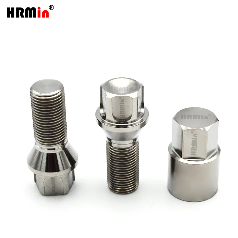 HRMin 10.9 grade (16+4+1) pieces M14*1.5*28-45mm Gr.5 titanium Cone seat wheel bolt titanium bolt For Refitted vehicle VW, Audi