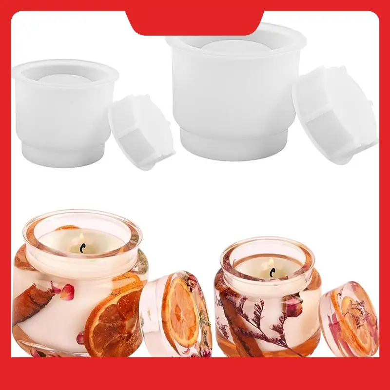 

Jar Resin Mold With Lids Epoxy Resin Casting Mold 2 Sets Of Candle Jar Mold Of Different Sizes Silica Gel-N38R