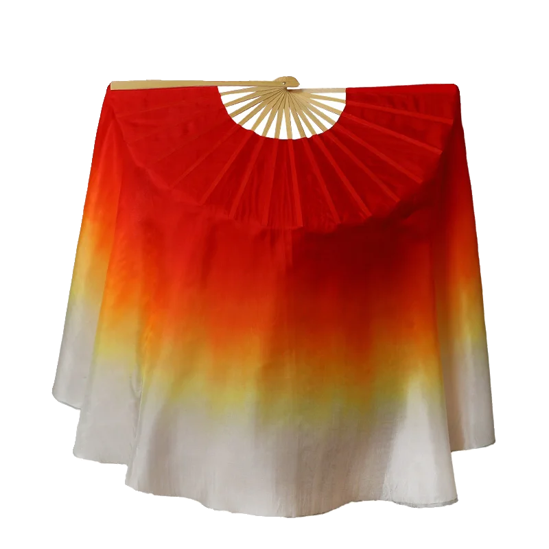 Double-sided Silk and Imitation Silk Dance Fan Classical Dance Jiaozhou Yangge Fan Performance Prop Square Dance Group Performan