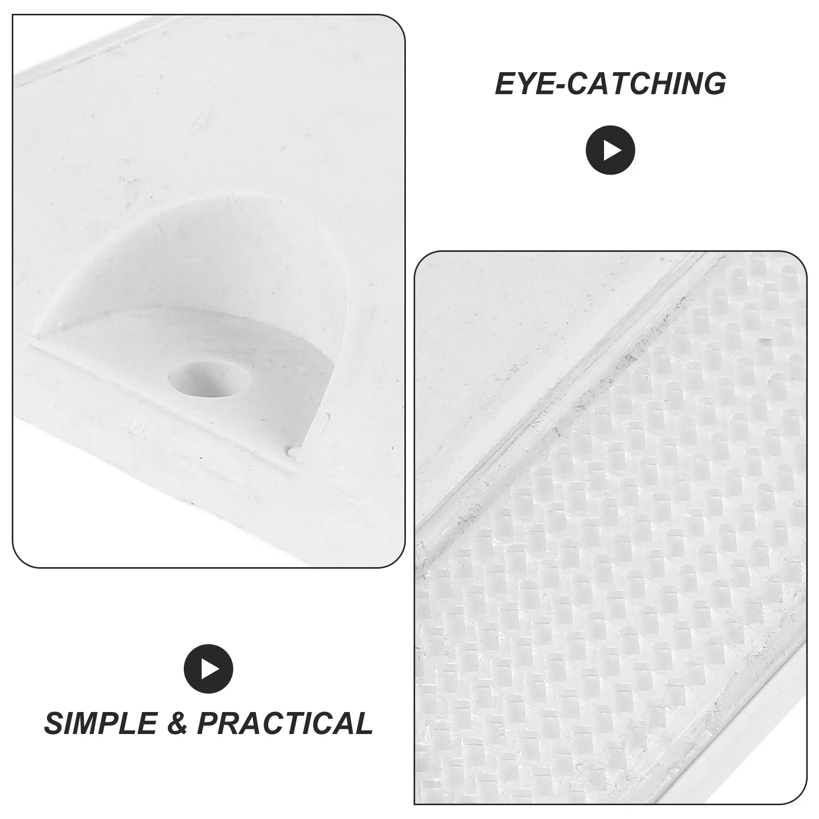 2Pcs Reflective Road Markers Dual Yellow Raised Design Driveway Pavement Safety Emergency Reflectors for Roadside Use