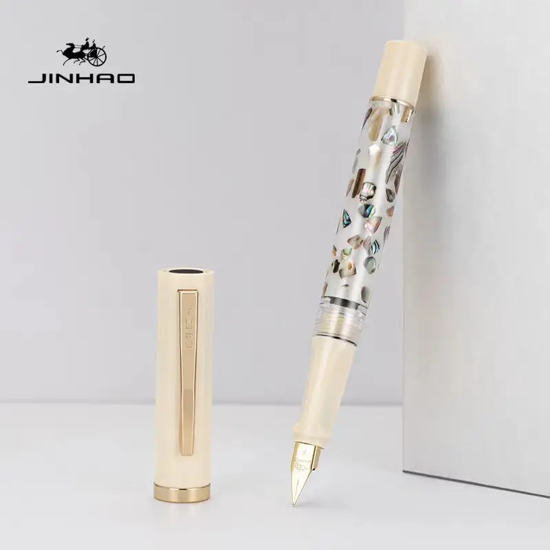 جديد Jinhao 58 الملونة اللؤلؤ شل تصميم قلم حبر جودة عالية القرطاسية مكتب المدرسة الكتابة أقلام الحبر للطلاب هدية