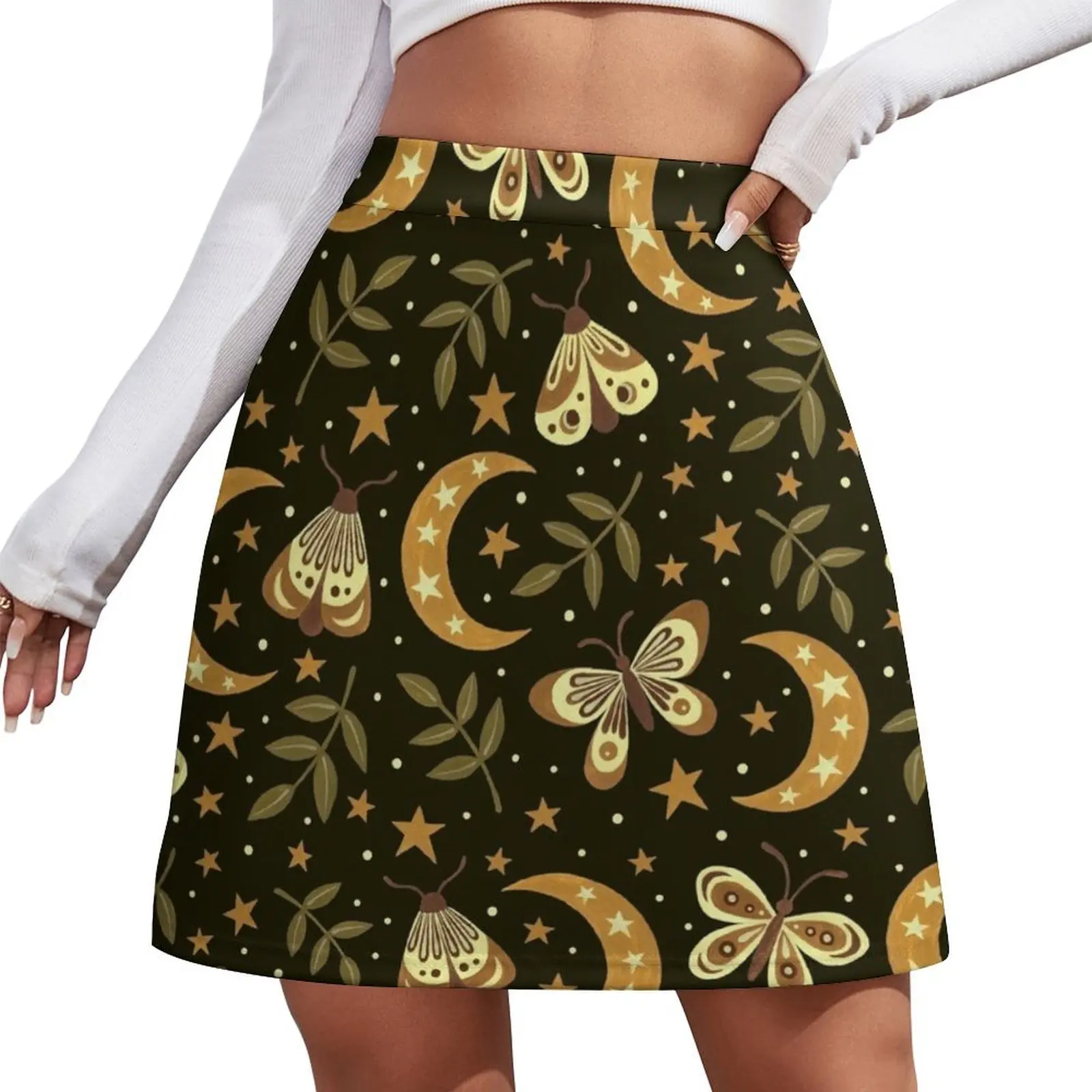 

Moons and moths Mini Skirt korean summer clothes Women's skirt Mini Skirt