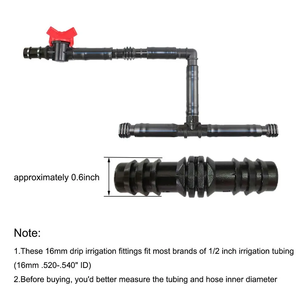 

34pcs Drip Irrigation Fittings Barbed Connectors Couplings Drip Elbows For 1/2\\\\\\\\\\\\\\'\\\\\\\\\\\\\\' Tubing